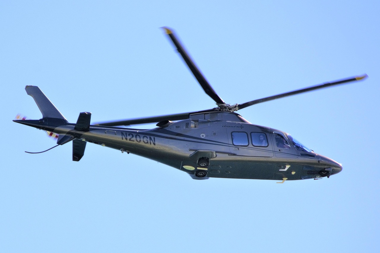 Tourists enjoying helicopter ride
